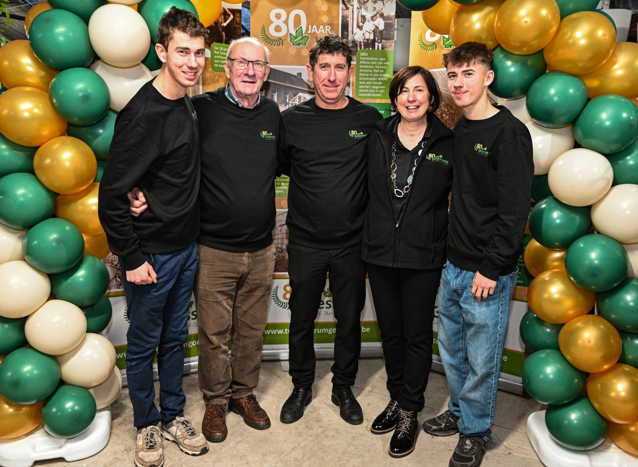 De familie Goessens bij 80 jaar Tuincentrum Goessens